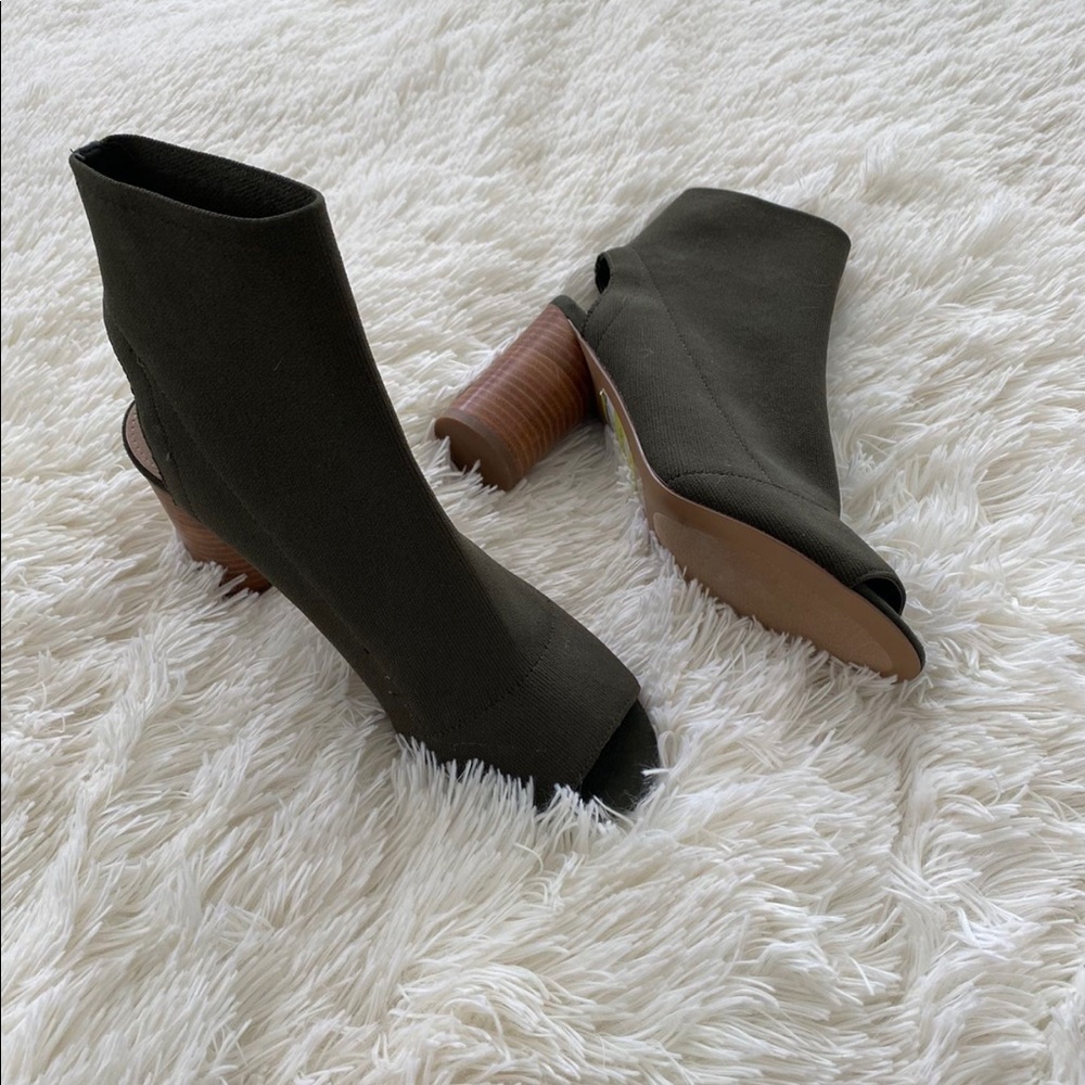 Steve Madden Open-Toe Bootie; Army Green - image 2